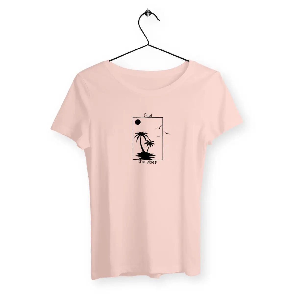 a pink t - shirt with a palm tree on it