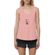 visual_Pink Feel the vibes woman's best organic cotton tank top